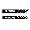 2 stk Bilstripeklistremerker Bakspeil Reflekterende Dekaler Dekorasjon For Skoda Octavia Superb Rapid Kodiaq Karoq Fabia Kamiq Roomster Citigo