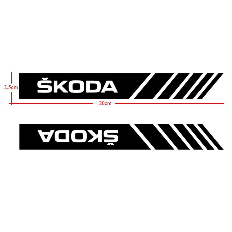 2 dona Avtomobil chiziqli stikerlari Orqa koʻrinish oynasi uchun aks ettiruvchi dekalalar bezagi Skoda Octavia Superb Rapid Kodiaq Karoq Fabia Kamiq Roomster Citigo uchun