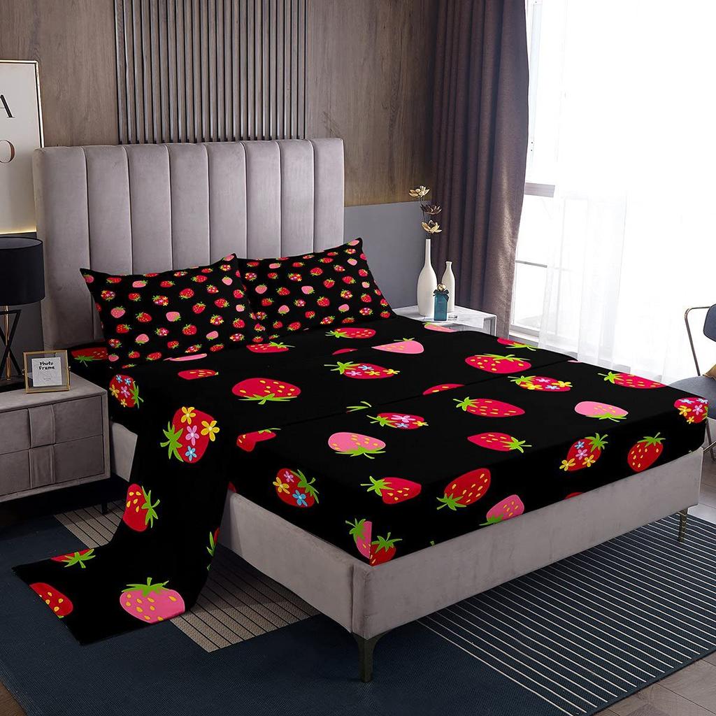 Ocean Submarine Creature Pattern Mattress Four-Piece Bedding Set Bedroom Dormitory Bedding Decoration
