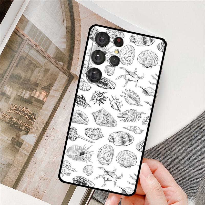 Seashell Shell Sea Art Phone Case For Samsung Galaxy S25 Ultra S9 S10 S20 S22 S21 Plus S23 FE S24 Ultra Full Cover