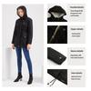 Manteau Parker à Col Capuche Coton Manteau Zippé Mi-Long Saison Hiver Manteau Chaud et Moelleux avec Veste en Coton