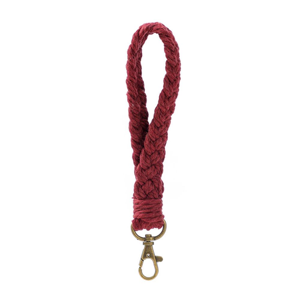 Soft Cotton Rope Keychain Boho Handmade Wristlet Bracelet Key Chain Long Weaving Wrist Lanyard Car Key Holder for Women Gift