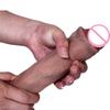 18.5cm simulação vibrador realista deslizante prepúcio g ponto estimular pênis de silicone macio macio enorme grande pau ventosa brinquedos sexuais