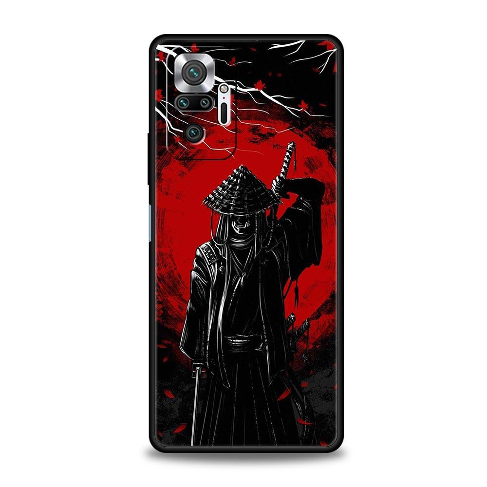 Painting Japan Samurai Art Phone Case For Xiaomi Redmi Note 14 13 5G 10 11 12 Pro Plus 4G 14C 13C 12C 10C Black Cover