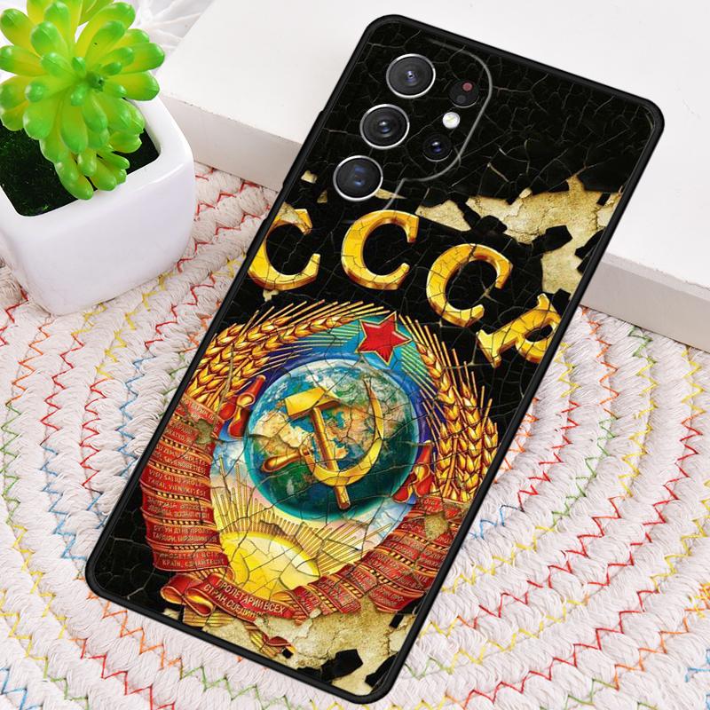 Soviet Union USSR Flag TPU Phone Case For Samsung Galaxy note 10 pro S26 S25 S24 S23 S22 Ultra Plus S21 FE S20 Shockproof Cover
