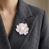 Peony Corsage Pin Brooch for Women Adorned with Rhinestones and Imitation Pearls Perfect for Wedding Party Office