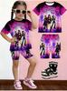 Lässige Kpop Beliebte Cartoon-Print Sommerkleidung für Mädchen Rundhals Kurzarm und Shorts Tägliche Kleidung Kinderkleidung Mädchen