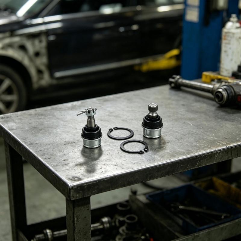 Paar Kugelgelenke für Nutzfahrzeuge zur Verwendung bei A-Arm-Reparatur, Set für obere und untere Fahrwerksgelenke, Staubmanschetten, Sicherungsklammern und Referenz 706203084