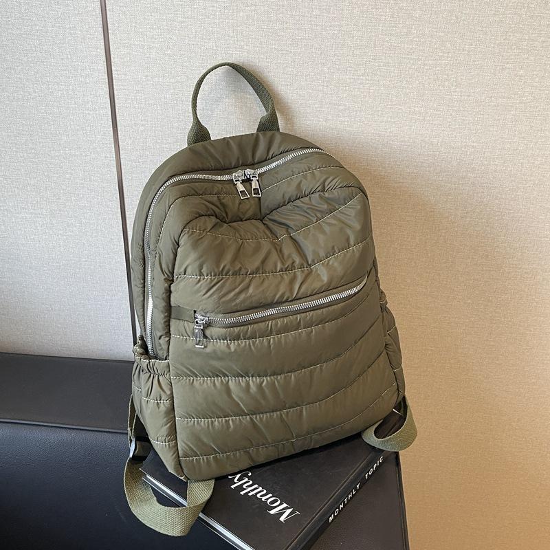 Schoolbag Cotton Clothes Backpack 1011 New Simple and Fashionable Mommy Bag Korean Version Embroidery Thread Large-capacity Casual Women's Bag
