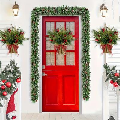 1PC Christmas Decorative Flower Basket Maintain Outdoor Beauty With Durable Plastic Helps Beauty Throughout Holiday Season