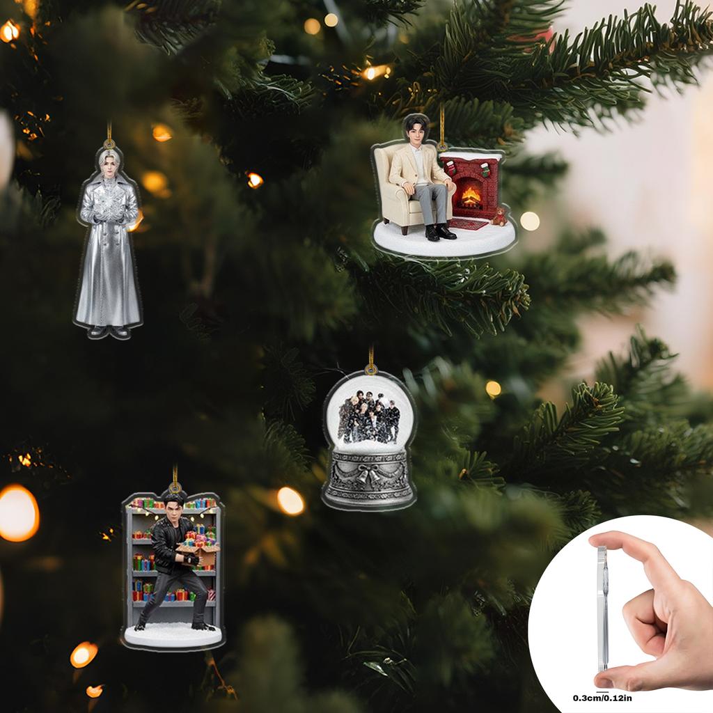 Kalendarz Adwentowy 2025, 24 Dni Świąteczny Kalendarz Adwentowy z 24 Sztukami Ozdób, Codzienne Niespodzianki Chill, Ozdoby Akrylowe 2D Dekoracja Świąteczna