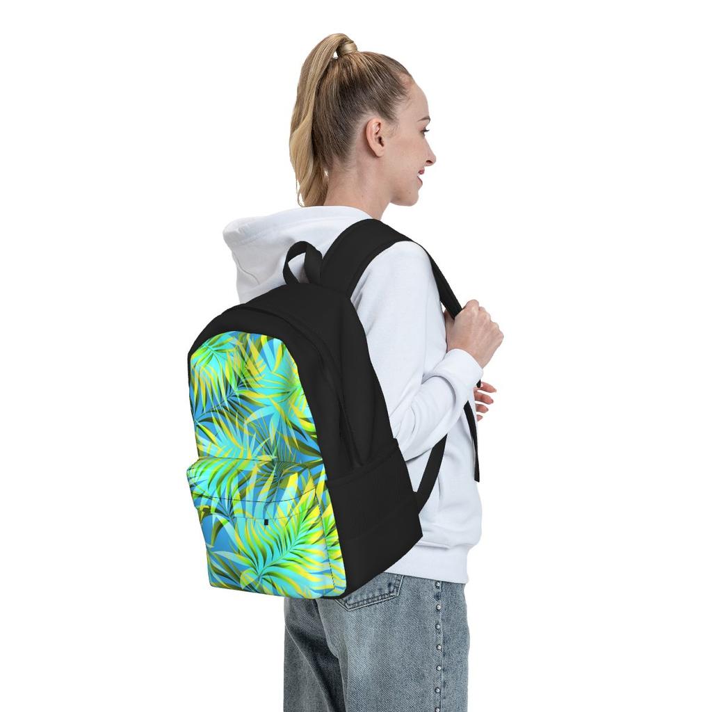Tropical Palm Leaf Backpack Jungle Print Outdoor Backpacks Youth Fun School Bags High Quality Big Rucksack