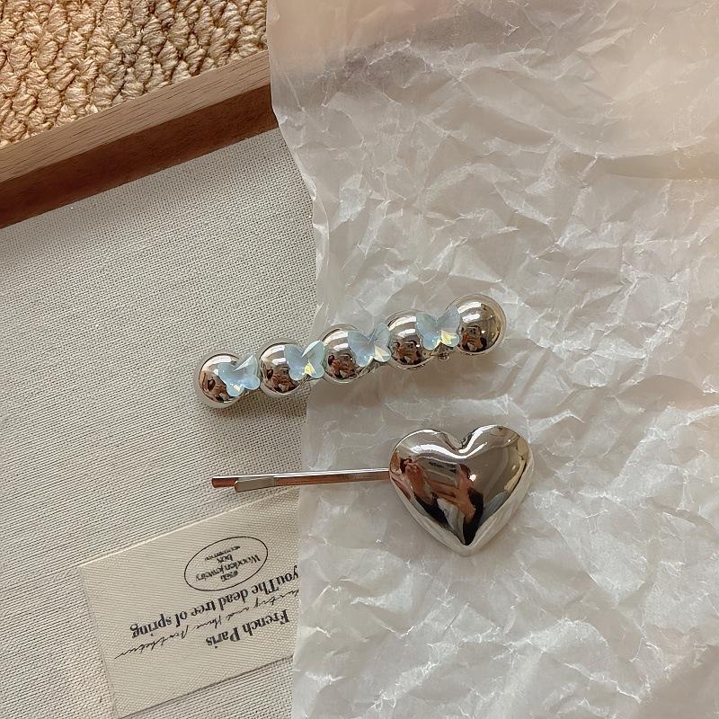 

Элегантные металлические заколки для волос в форме сердца и бабочки с кристаллами, стильные боковые заколки для женщин, премиальное качество, идеальный подарок