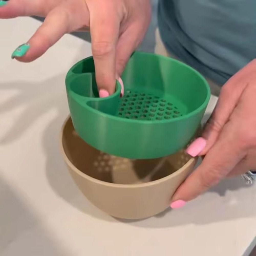 3D Printed Double Nut Bowl Round Berry Strainer Basket Practical Snack Serving Bowl Easy To Clean