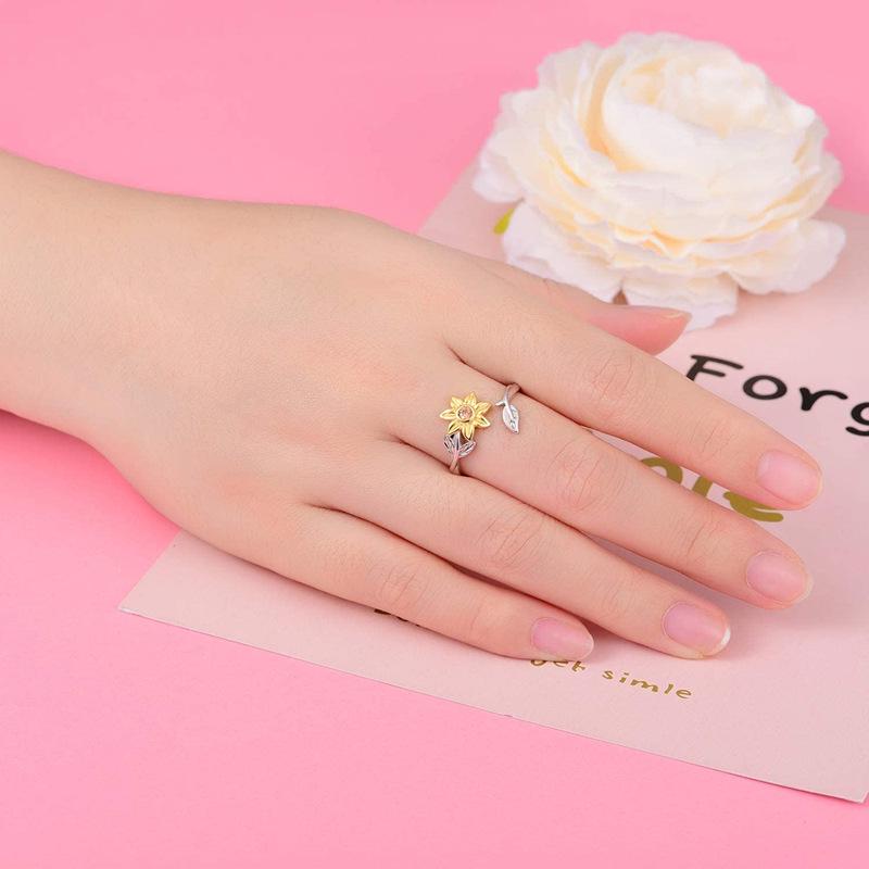 Sunflower Daisy "You Are My Sunshine" Open Ring
