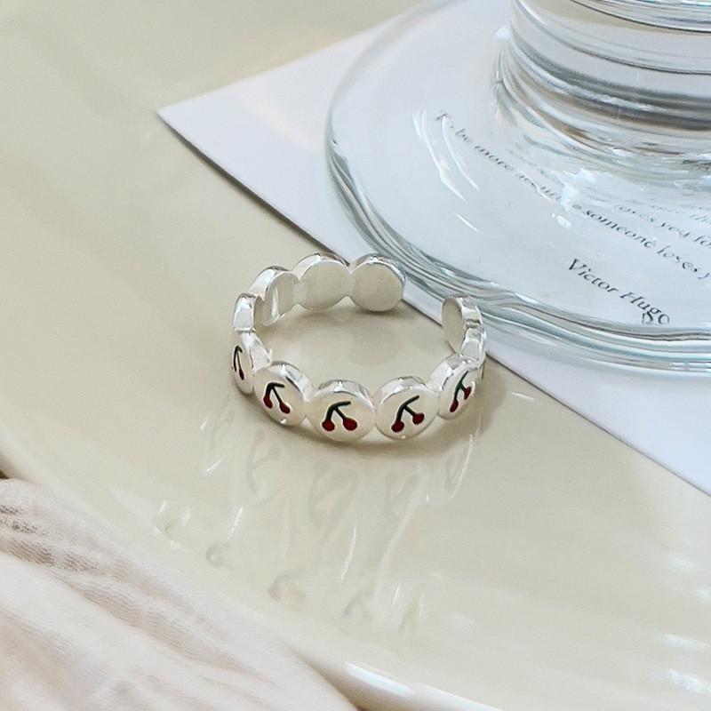 

Design Trendy Cherry Adjustable Ring For Women Unique Geometric Copper Jewelry Fashion J4294