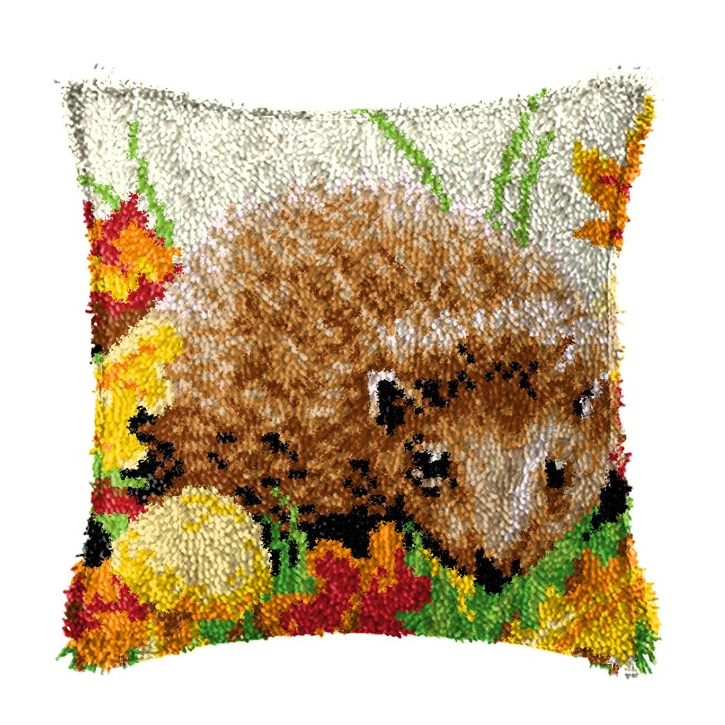 Cute Animals Dog Parrot Cross Stitch Needlework Set Diy Latch Hook Throw Pillow Embroidery Pillow Hook Kit Set For Needlework