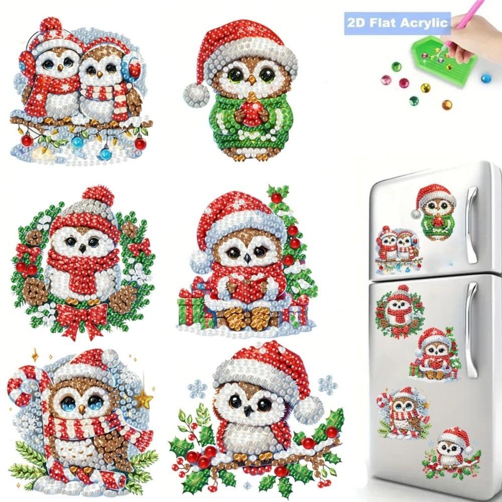 2D Flat Painting Fridge Magnets Soft Magnetic Art Magnets Xmas Refrigerator Decor
