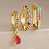 3PCS/Set Minimalist Hoop Earrings Round Shape Dainty Zircon Earrings Trendy Huggie Earrings  Wedding