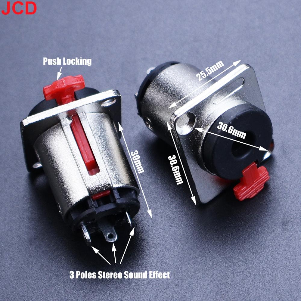 1P 6.35mm Stereo Female Jack Panel Mount TRS 1/4 Inch Female Socket Chassis Microphone MIC Audio Cable Connector Terminal Guitar