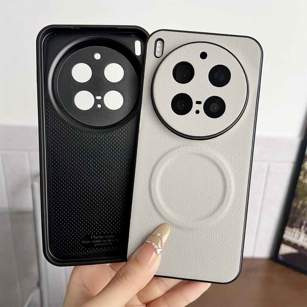 For vivo X300 Pro 5G Magnetic Case PU Leather + TPU Phone Back Cover