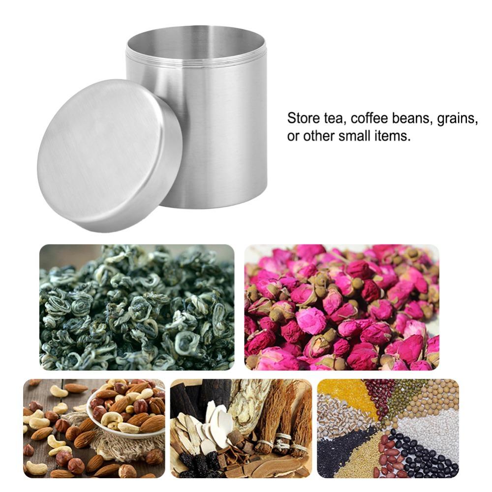 400ml Tea Tin Can Sealed Lid Stainless Steel Tea Tin Tea Coffee Sugar Storage  Kitchen