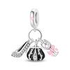S925 Silver Travel Charm Set With Backpack Camera Strap Bracelet Necklace Jewelry For Vacation Accessories