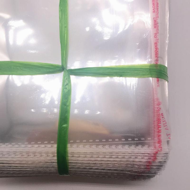 100pcs 6x11,8x11,9x13,10x15,12x15,14x14cm Resealable Poly Bag Transparent Plastic Bags Self Adhesive Seal Jewellery Making Bag