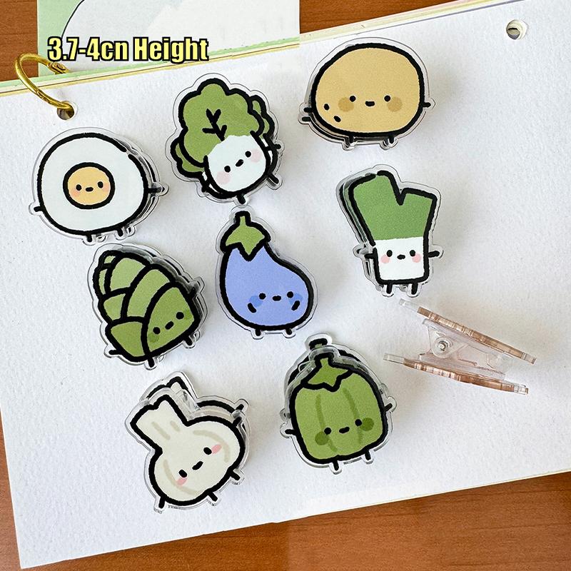 9Pcs Cute Fruit Cartoon Food Bag Clips Decoration Sealing Clip Note Clip Pp Clip For Students School Supplies Gift
