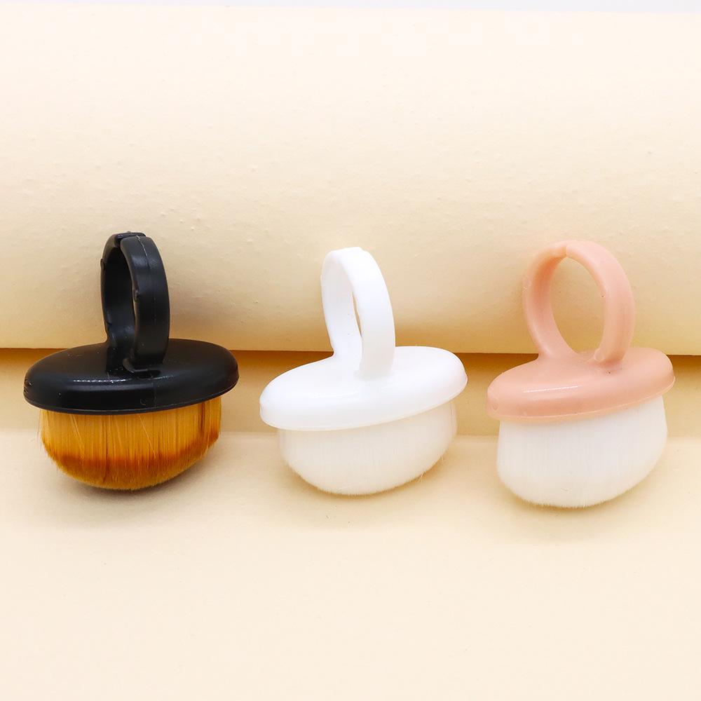Ring-Style Fine Bristle Nail Art Dust Brush - Mini Makeup Tool