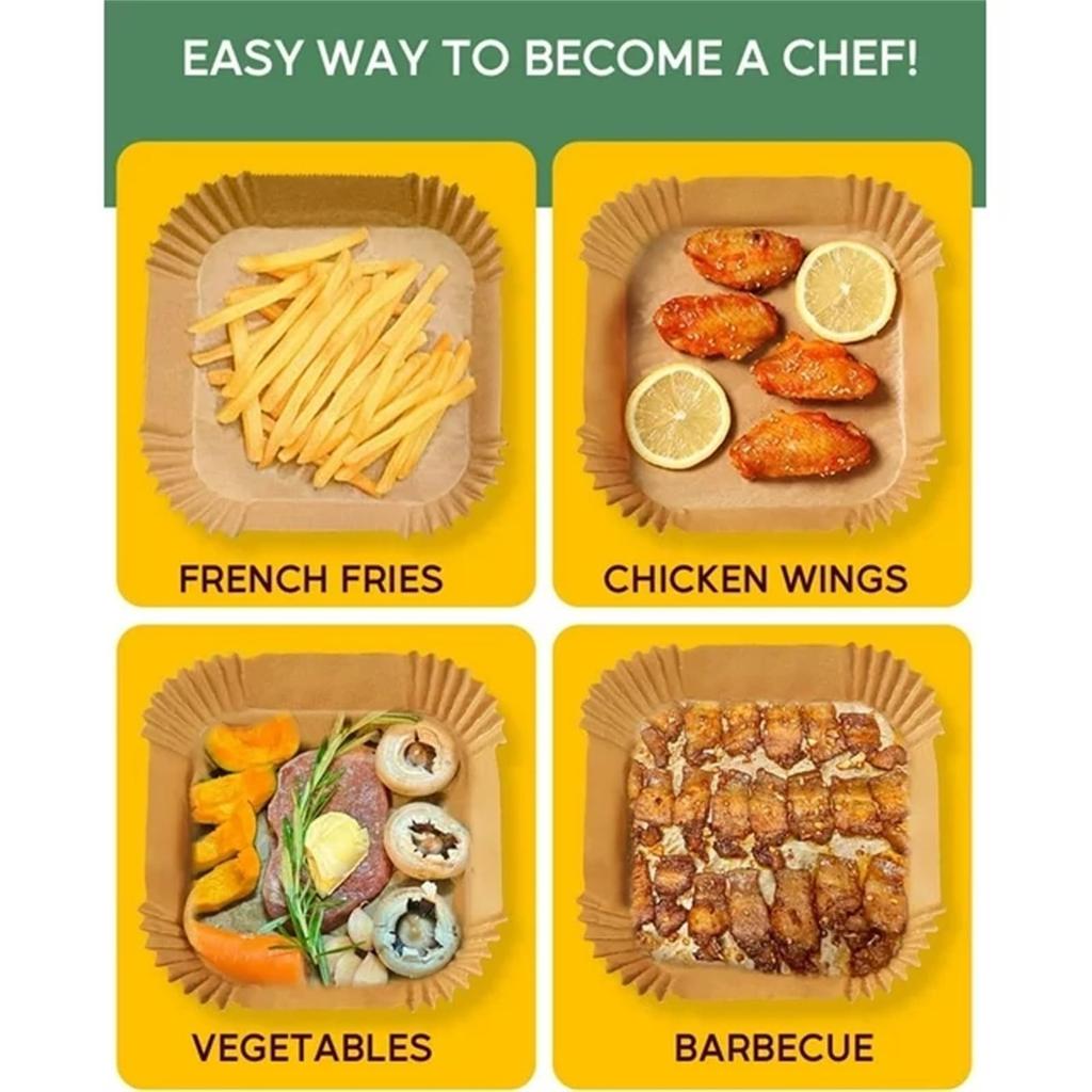 Air Fryer Paper Airfryer Disposable Containers Airfryer Baking Paper Non-Stick Disposable Paper Liner Barbecue Plate