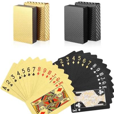 Neu 24K Gold Spielkarten Kunststoff Poker Spiel Deck Folie Poker Pack Magie Wasserdichte Karte Geschenk Sammlung Glücksspiel Brettspiel