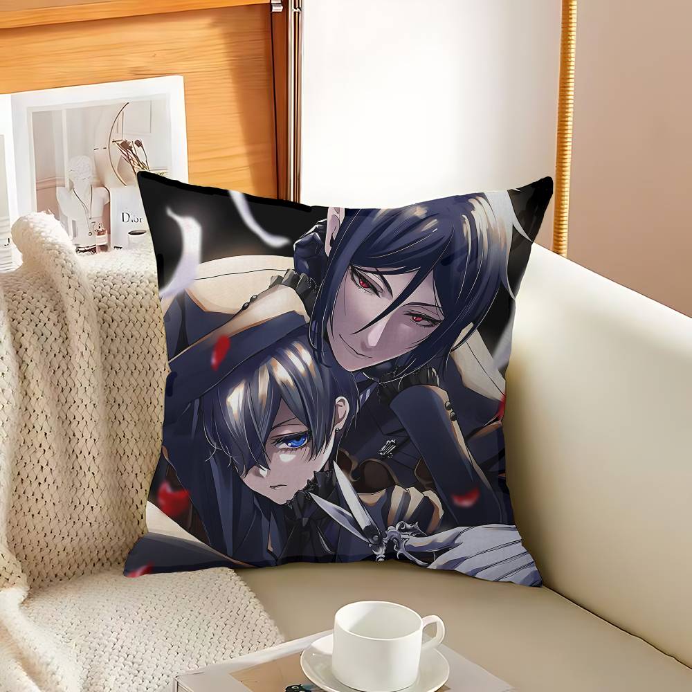 B-Black B-Butler Japanese Anime Cushion Cover Polyester Sofa Cushions Decorative Throw Pillows Home Decoration Pillowcover
