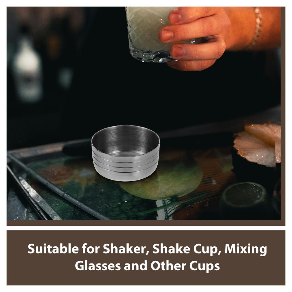 2 Pièces Couvercles pour Shaker en Acier Inoxydable Anti-renversement Réutilisables Remplacement pour Tasses à Mélanger Cocktails Jus Thé