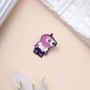 Pink Cartoon Stylish Character Brooch Featuring Big Eyes Fashionable Metal Accessory Pin