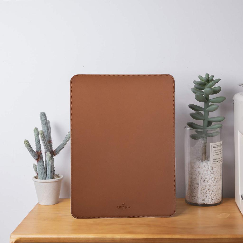 Comfyable Slim Laptop Sleeve for 15" MacBook Air (M4 2025, A3241, M3 2024, A3114 & M2 2023, A2941), Faux Leather Protective Case, Brown