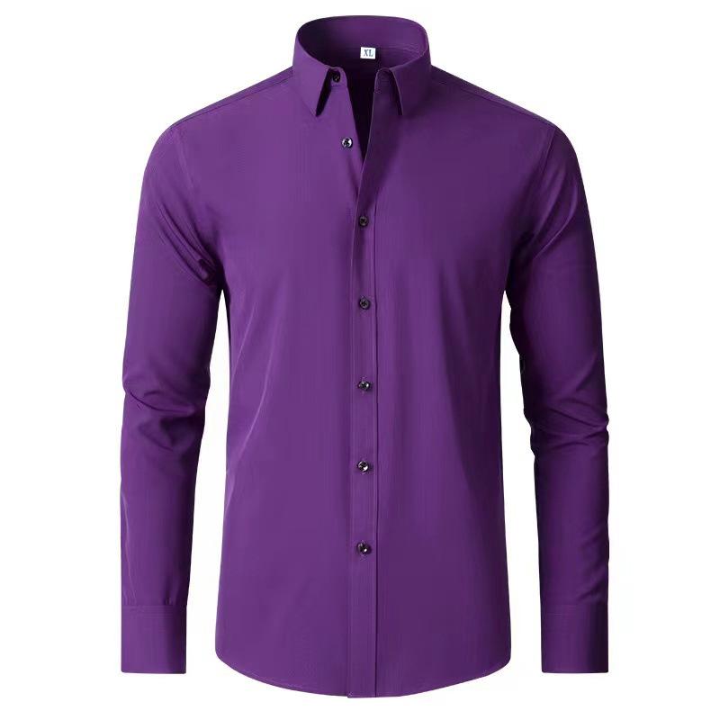 Men's European Fit Non-Iron Long-Sleeve Stretch Shirt - Hot-Selling with Vertical Design