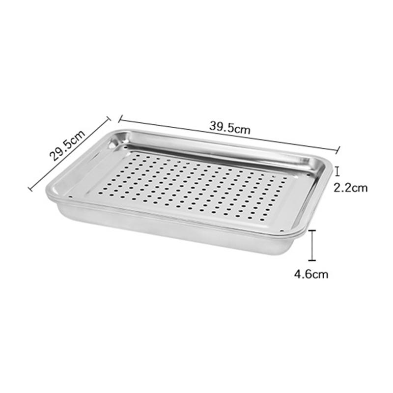 Tavă pentru ceai din oțel inoxidabil, dreptunghiular, filtru de grătar, farfurie cu ulei, fructe, mâncare, vas de scurgere, casă de ceainărie, tigaie de depozitare