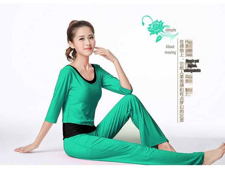 Modal Mid-Sleeve Yoga Suit: Women's 3-Piece Set for Dance & Practice, Comfortable Loose Fit