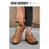 Men's Trendy Leather Shoes, Outdoor Workwear, Retro Stitching, Mid To High Cut, Fashionable and Casual Men's Leather Shoes