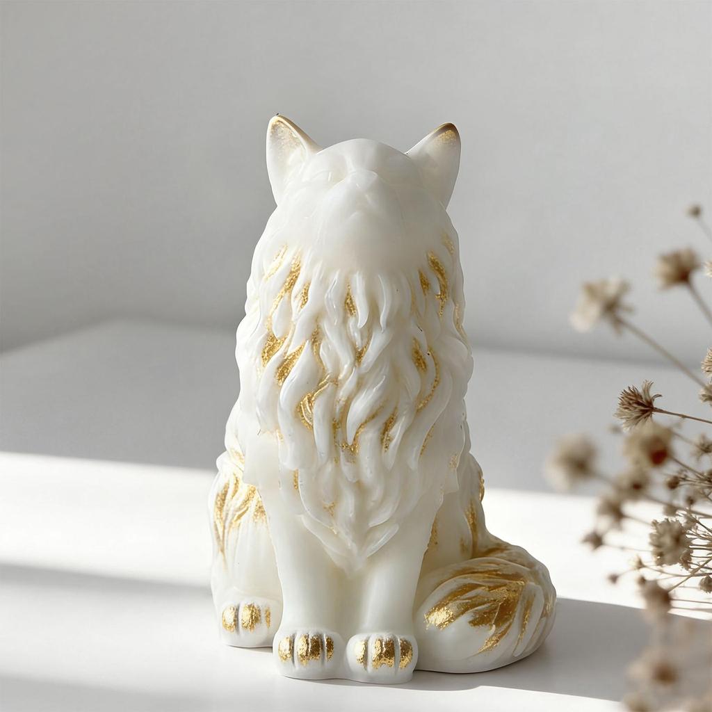 3D Maine Coon Shape Candle Silicone Mold Sitting Cat Resin Mould Soap Candle Making Supplies Resin Casting Mould For Home Deco