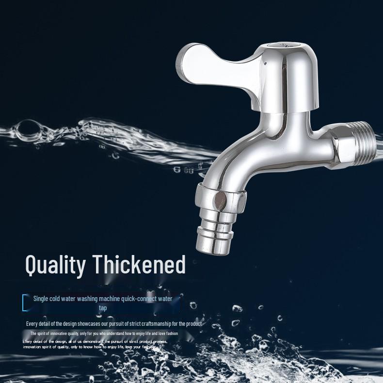 Wall-mounted Alloy Washing Machine Faucet with Quick Open Spout
