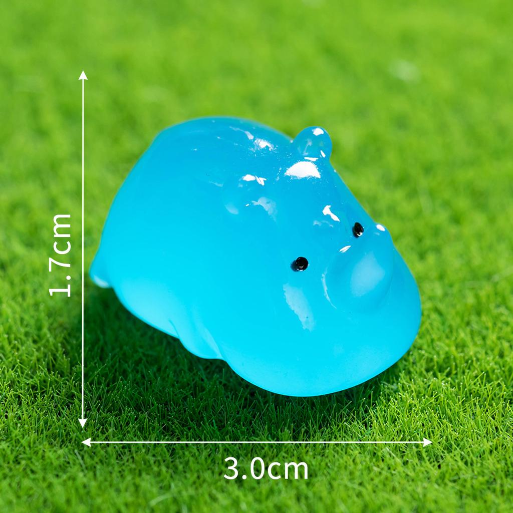 Moss Micro-landscape Glow-in-the-dark Rhinoceros Animal Ornament Gardening DIY Landscaping Accessories Desktop Ornament