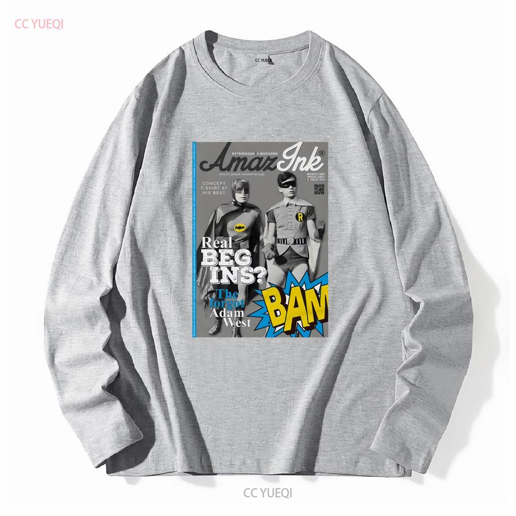 T Shirt Véritable Begins Robin Chauve Souris Adam West Gotham long or short sleeves vintage Washed Casual Slightly Soft