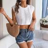 Kadın Kolsuz V Yaka Tees Şerit T Shirt Bayan Tee Gömlek Sokak Triko Giyim Üst