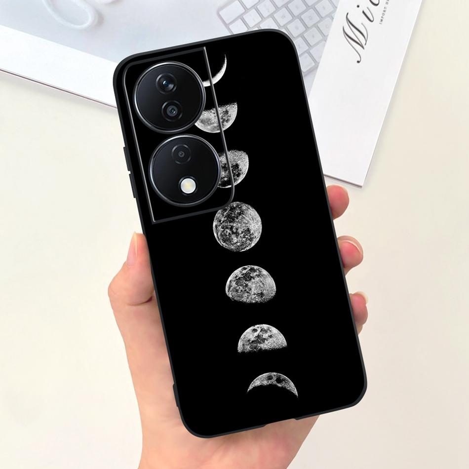 Cool Fashion Moon Printed Case For Honor X7b Candy Color Soft Silicon TPU Shockproof Phone Cases For HonorX7b X 7B 4G CLK-LX2