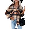 QICED Damen Vintage Casual Herbst Winter Langarm POLO-Ausschnitt Jacken & Mäntel