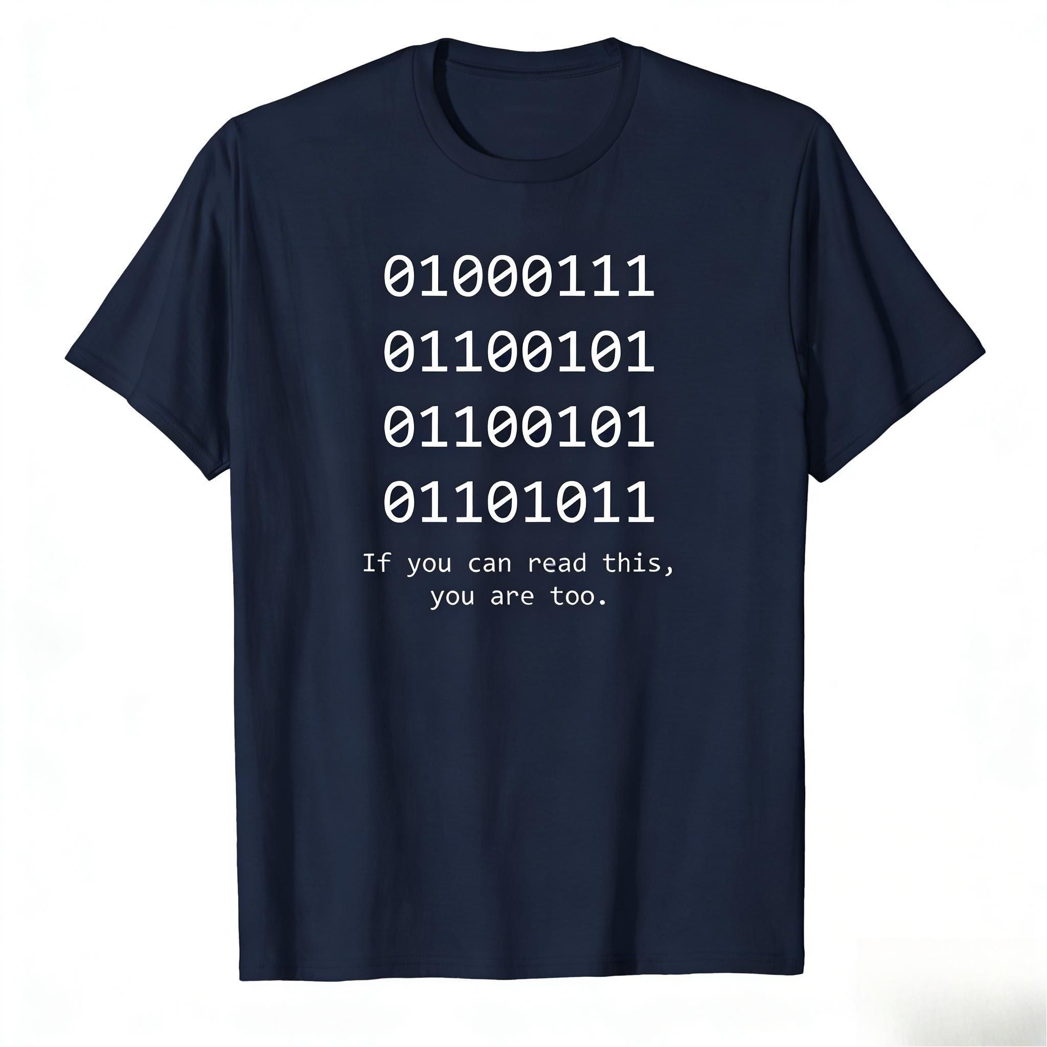 Компьютерный Бинарный Код Программист Футболки Смешной Разработчик Гик Подарок Мужчины Женщины Футболка с Коротким Рукавом Графические Футболки 4XL