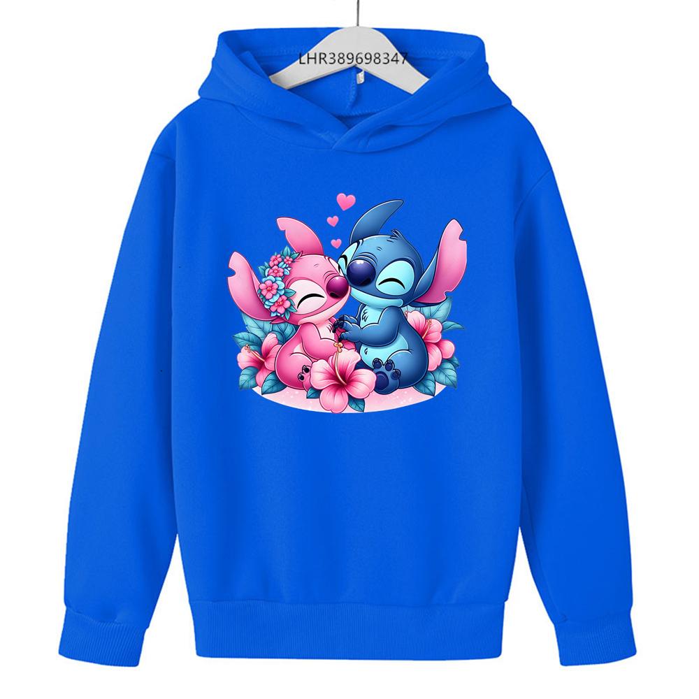Children's Stitch Hoodies Tops 3-12 Year Boy Girls Coat Casual Toddle Sweatshirr White Pink Child the Spring Autumn