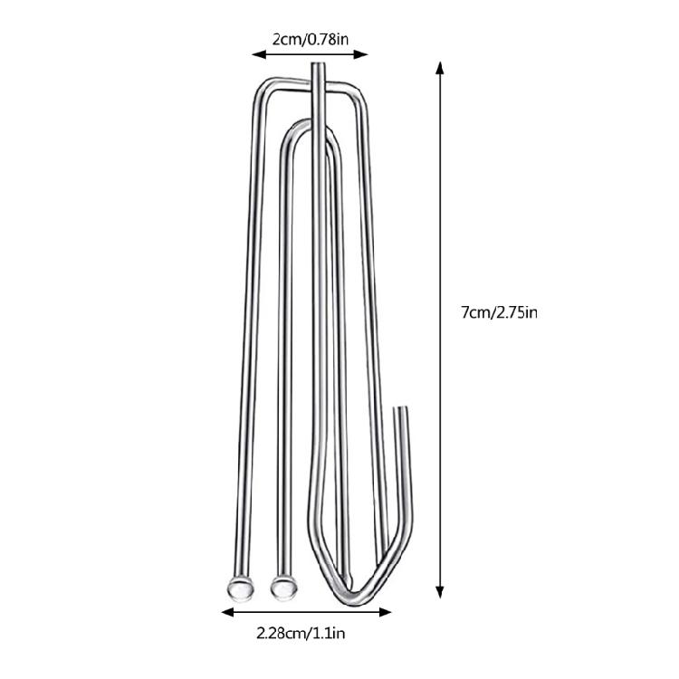 20Pieces Stainless Steel Curtain Hook Four Prongs Folding Hook for Stable Shower Curtain Hanging